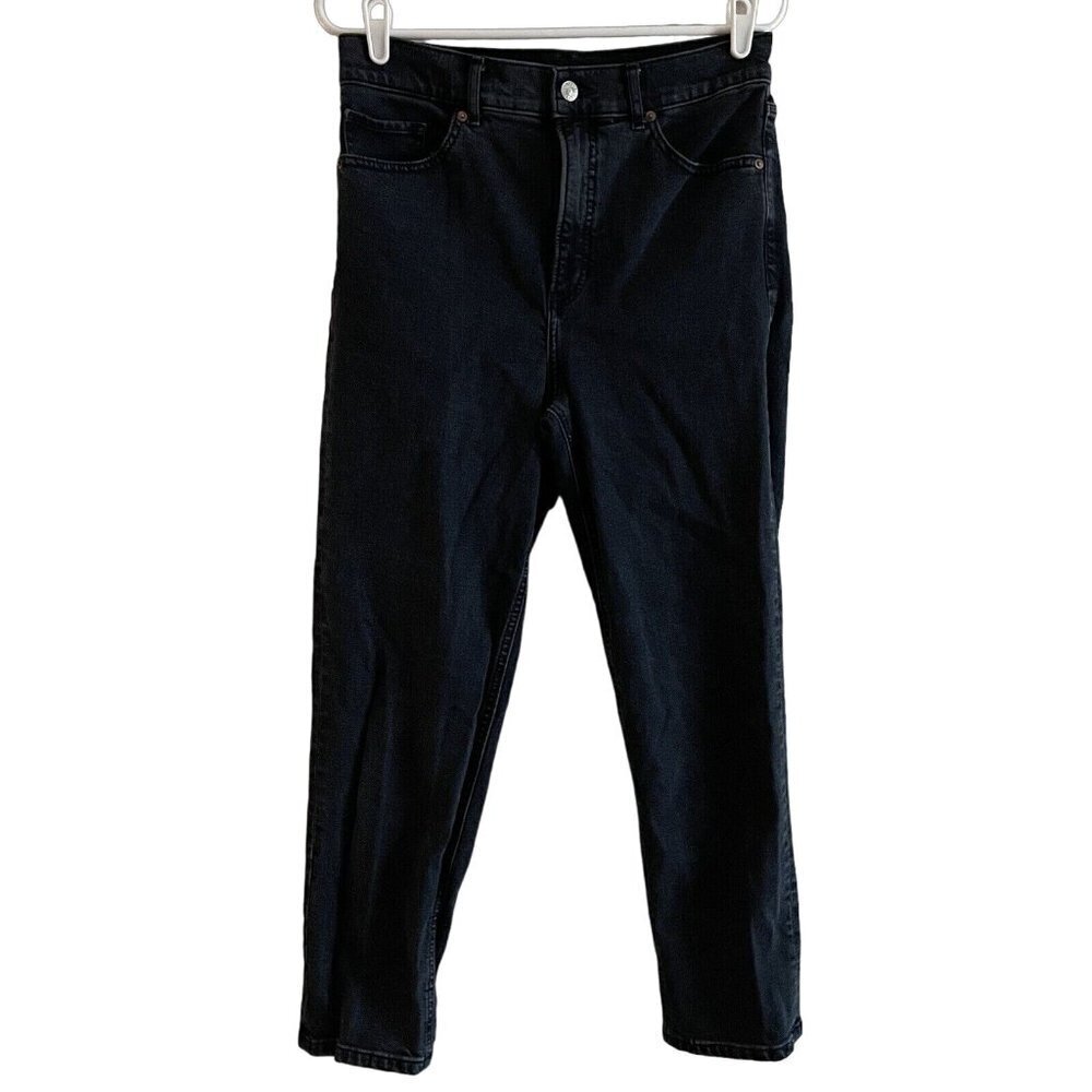 Express Women SZ 6 Blue Dark Wash Super High Rise Mom Denim Jeans